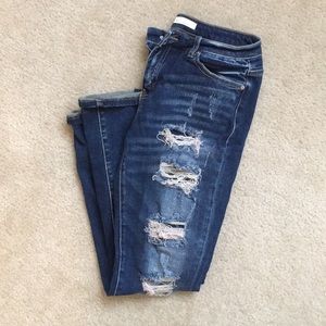 Kan Can distressed skinny jeans